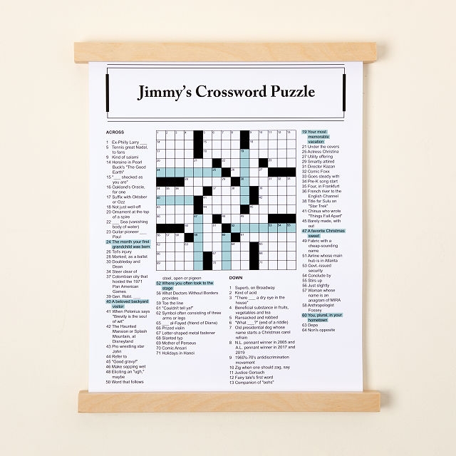 Uncommon Goods Personalized Crossword Print Crosswords