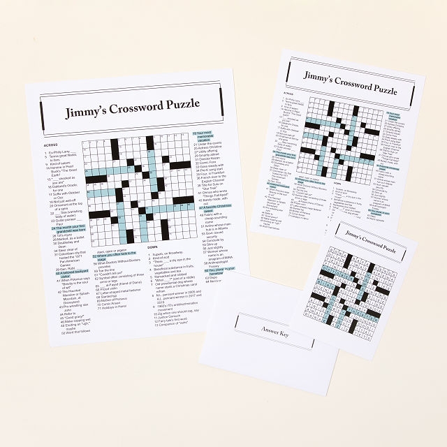 Uncommon Goods Personalized Crossword Print Crosswords