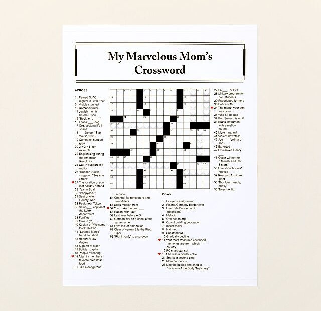 Uncommon Goods Personalized Crossword Print Crosswords