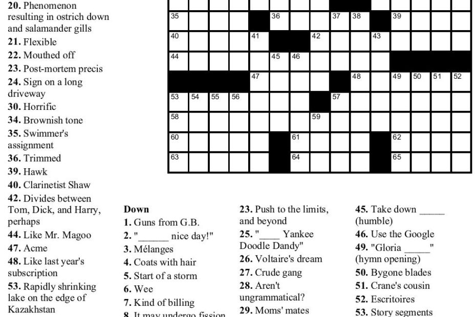 Usa Today Printable Puzzle Page James Crossword Puzzles