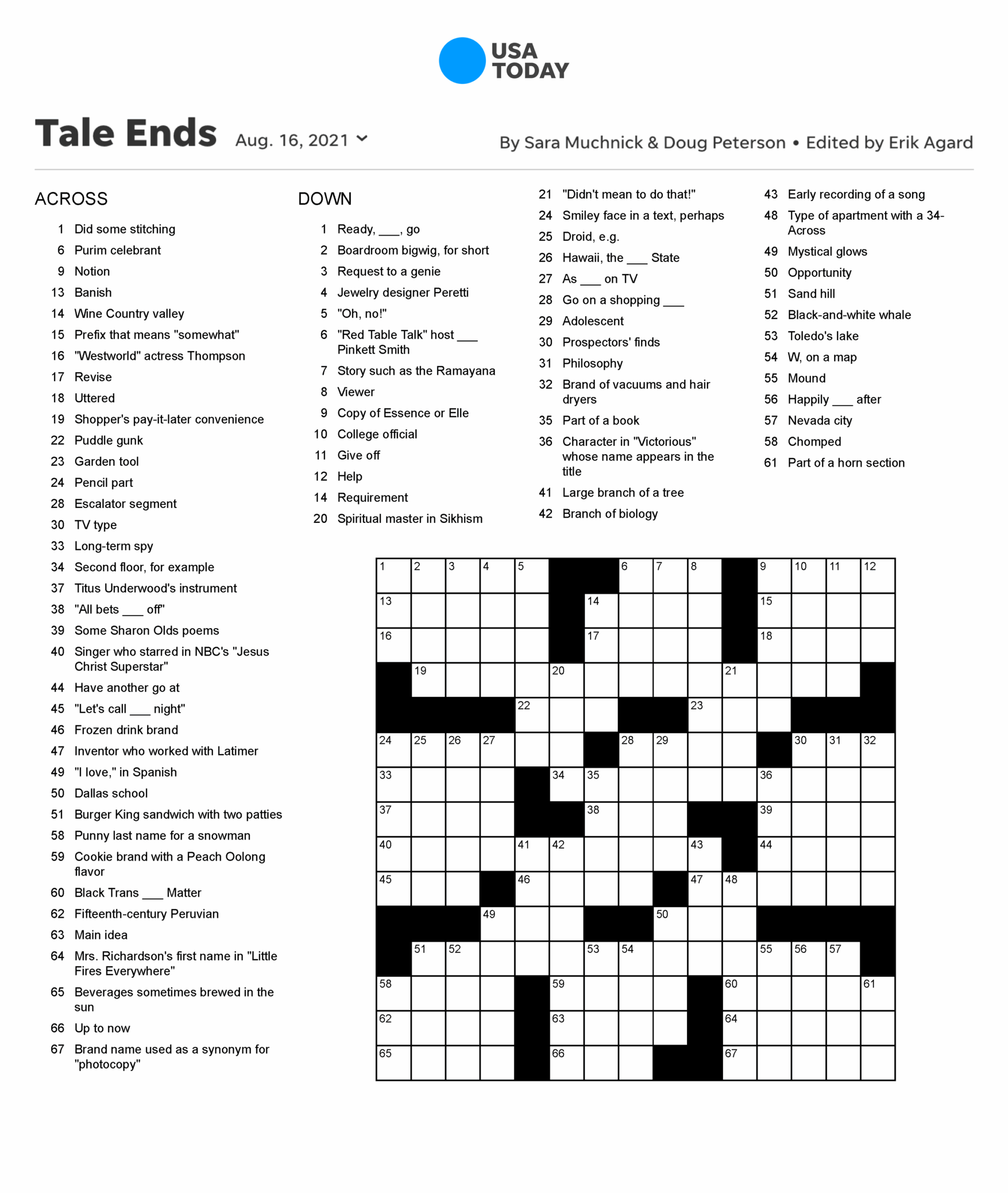 Usa Tody Crossword 61