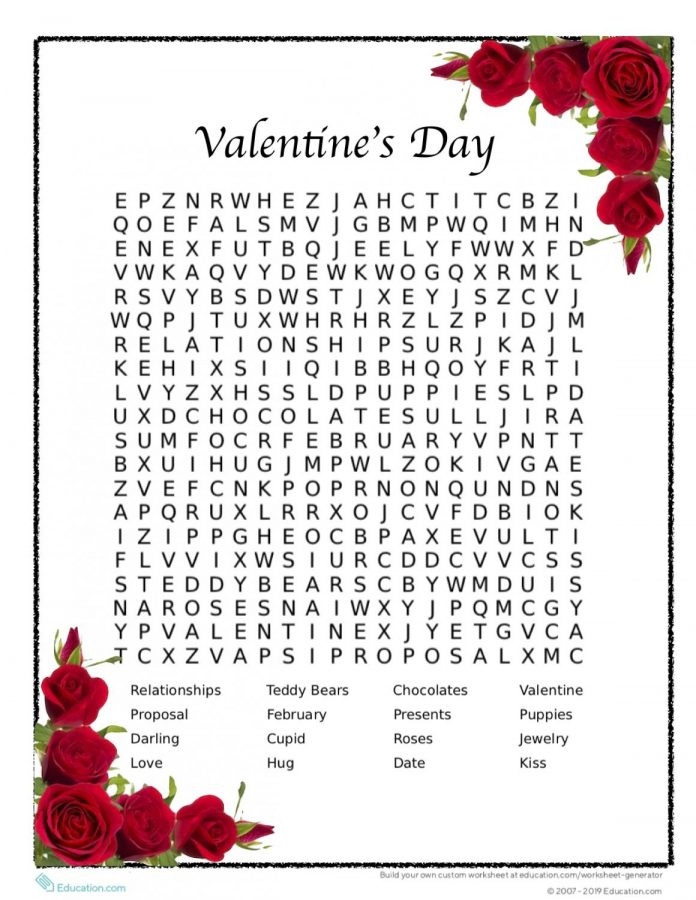 Valentine 39 s Day Crossword Puzzle Printable