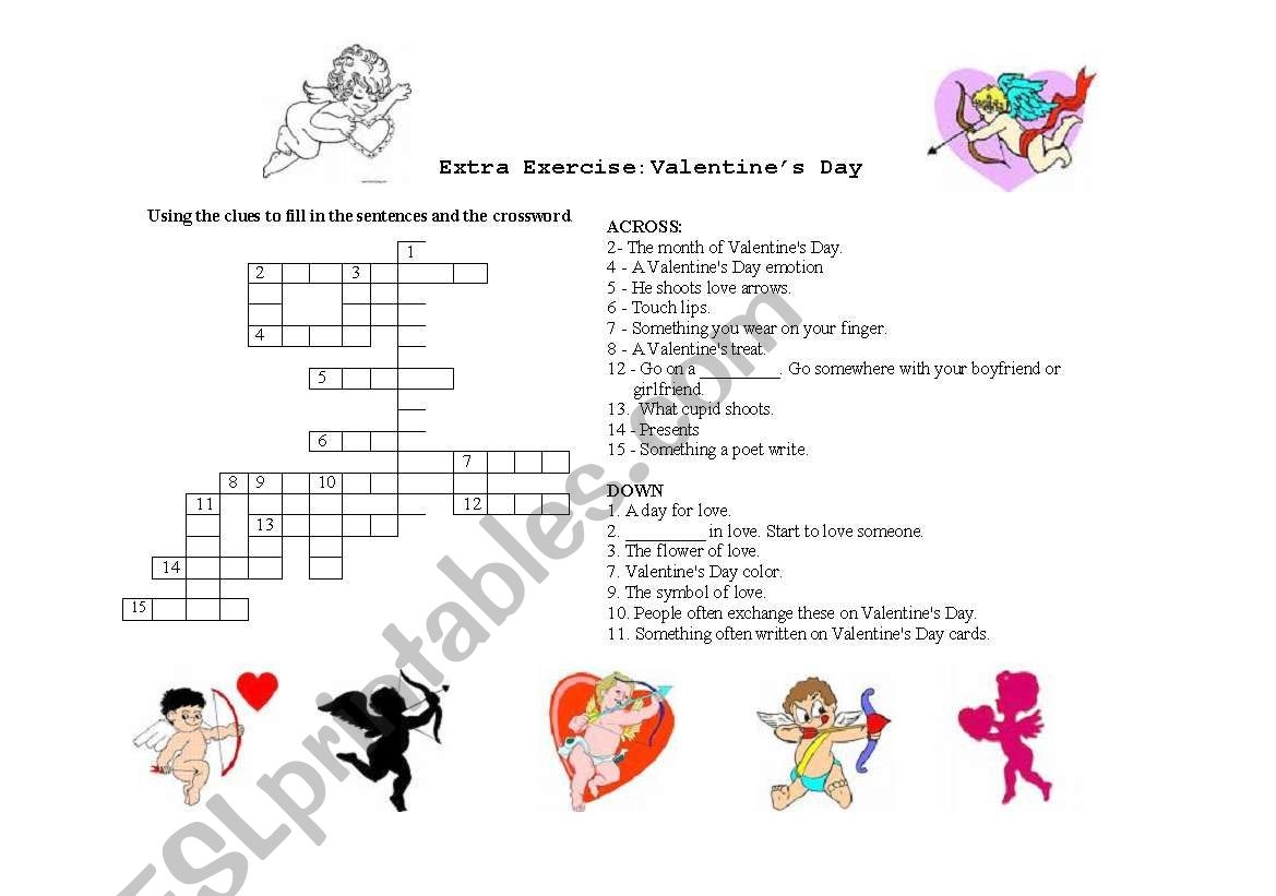 Valentines Crossword Printable