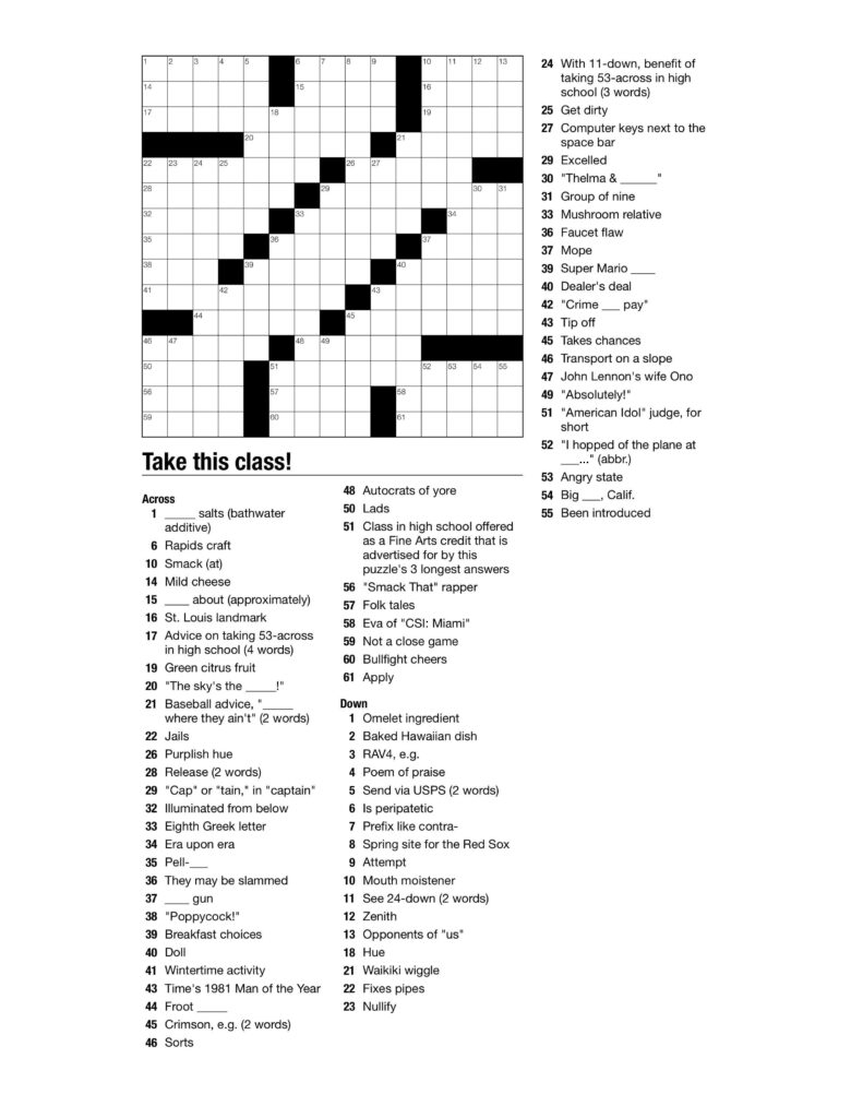 Weekly Themed Crossword Puzzle BVNWnews Emma Crossword Puzzles