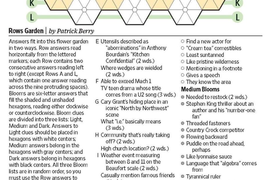 Wsj Crossword Puzzle Printable Mary Crossword Puzzles
