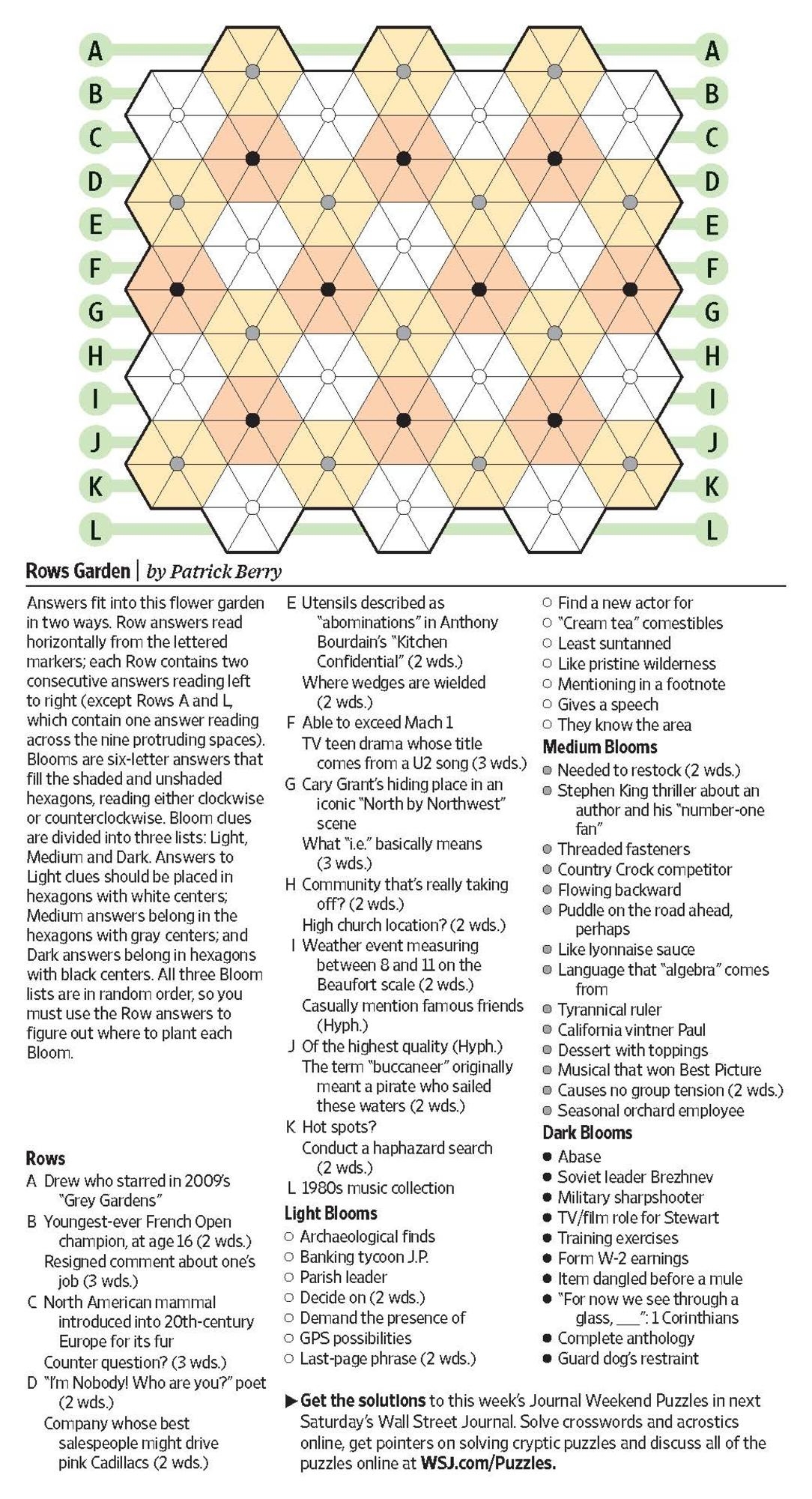 Wsj Crossword Puzzle Printable Mary Crossword Puzzles