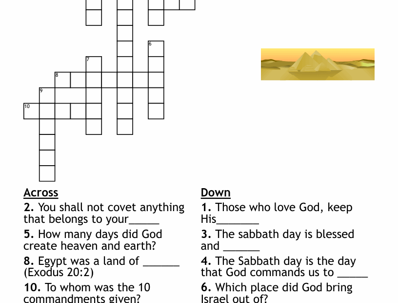 10 Commandments Crossword WordMint