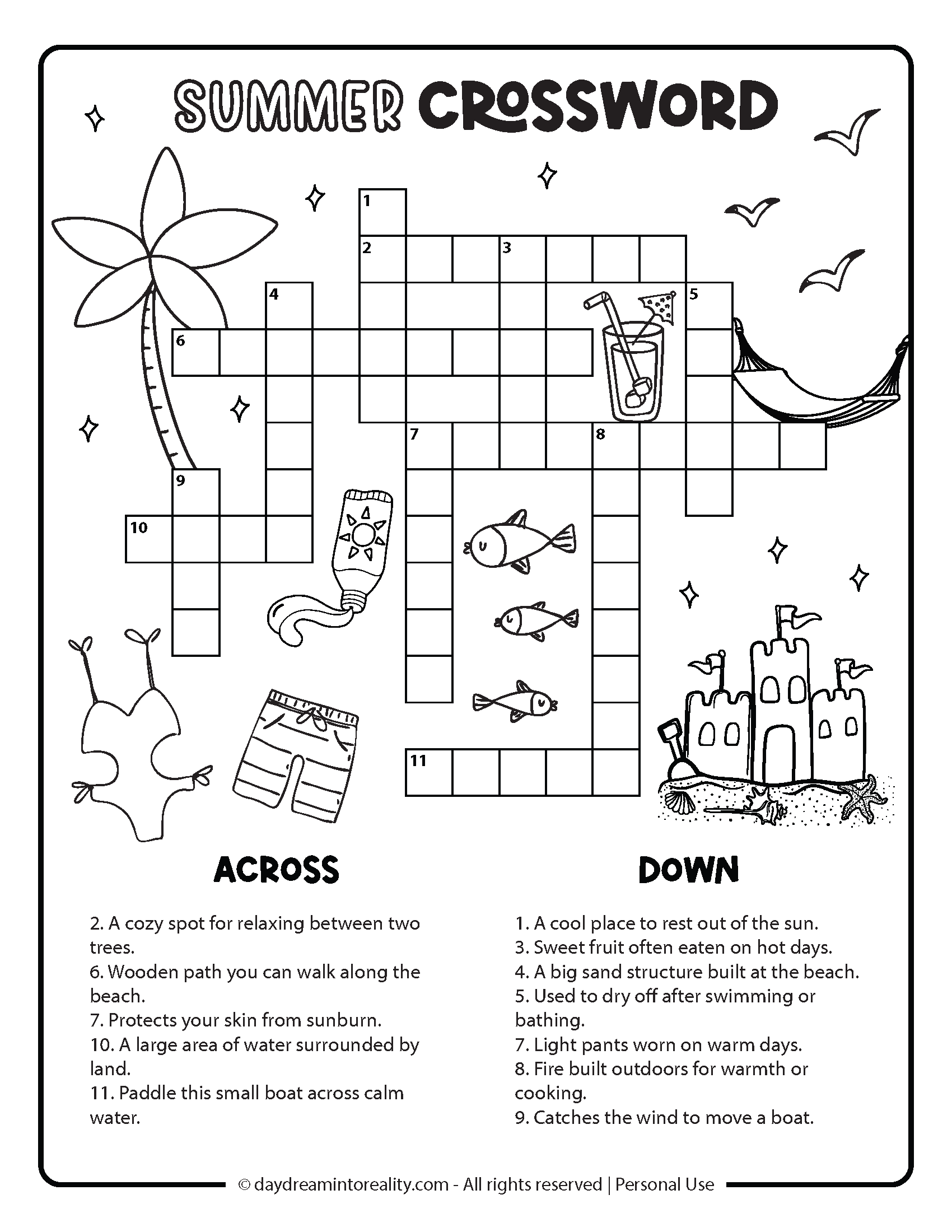 10 Summer Crossword Puzzles Free Printable PDFs From Easy To 