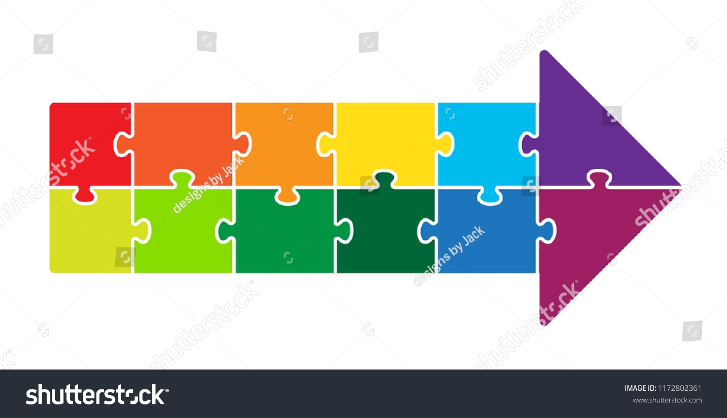 12 Part Arrow Puzzle Stock Vector Royalty Free 1172802361 Shutterstock