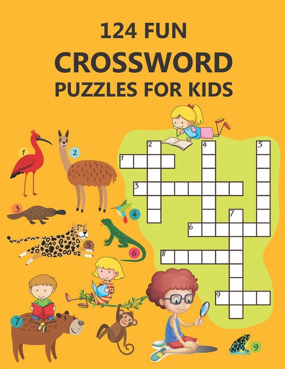 124 Fun Crossword Puzzles For Kids First Children Crossword Puzzle Book For Kids Age 6 7 8 9 And 10 And For 3rd Graders Kids Crosswords Easy 