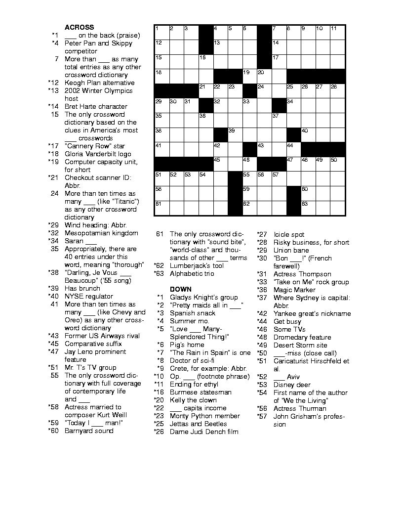 13 Free Printable Crossword Puzzles Ideas Free Printable 