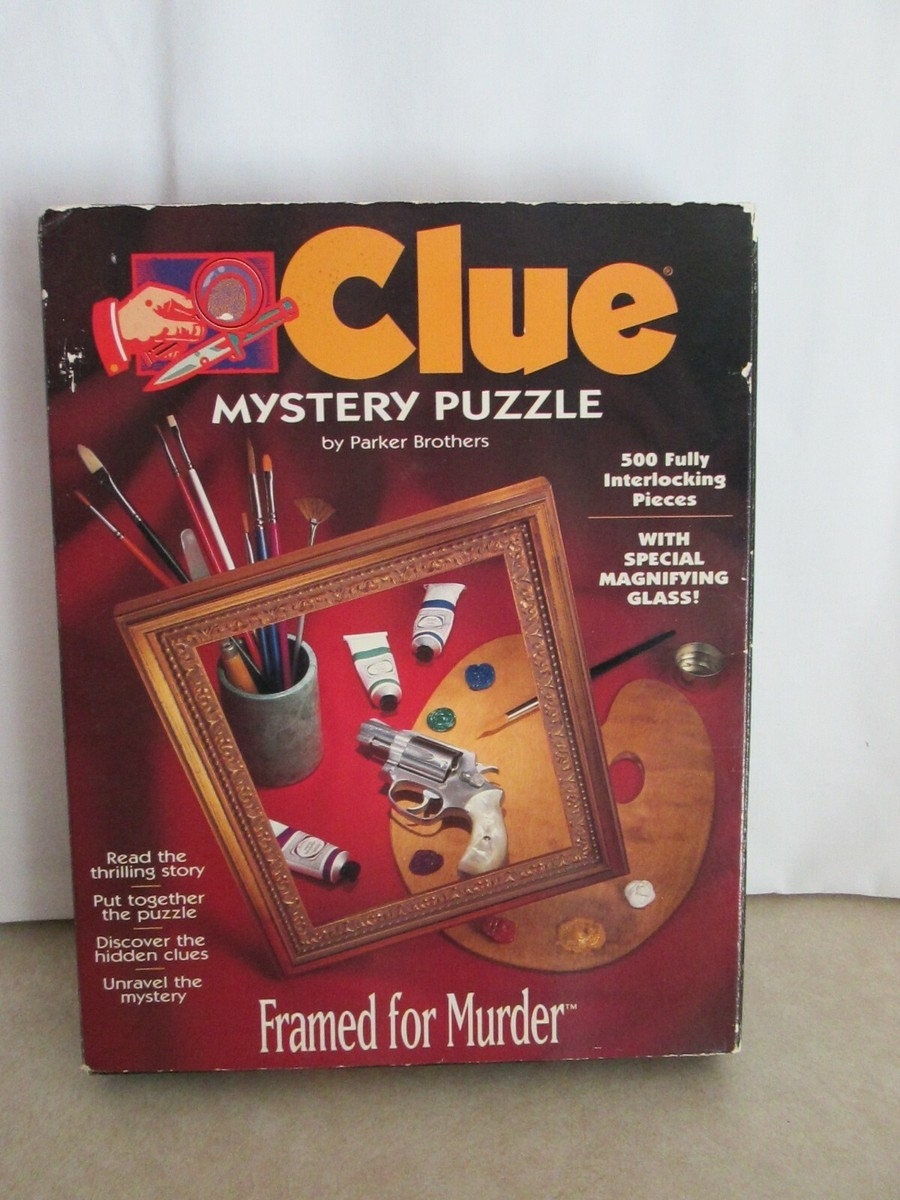 1995 Clue Mystery 500 Pcs Puzzle Missing Magnifying Glass Hasbro 