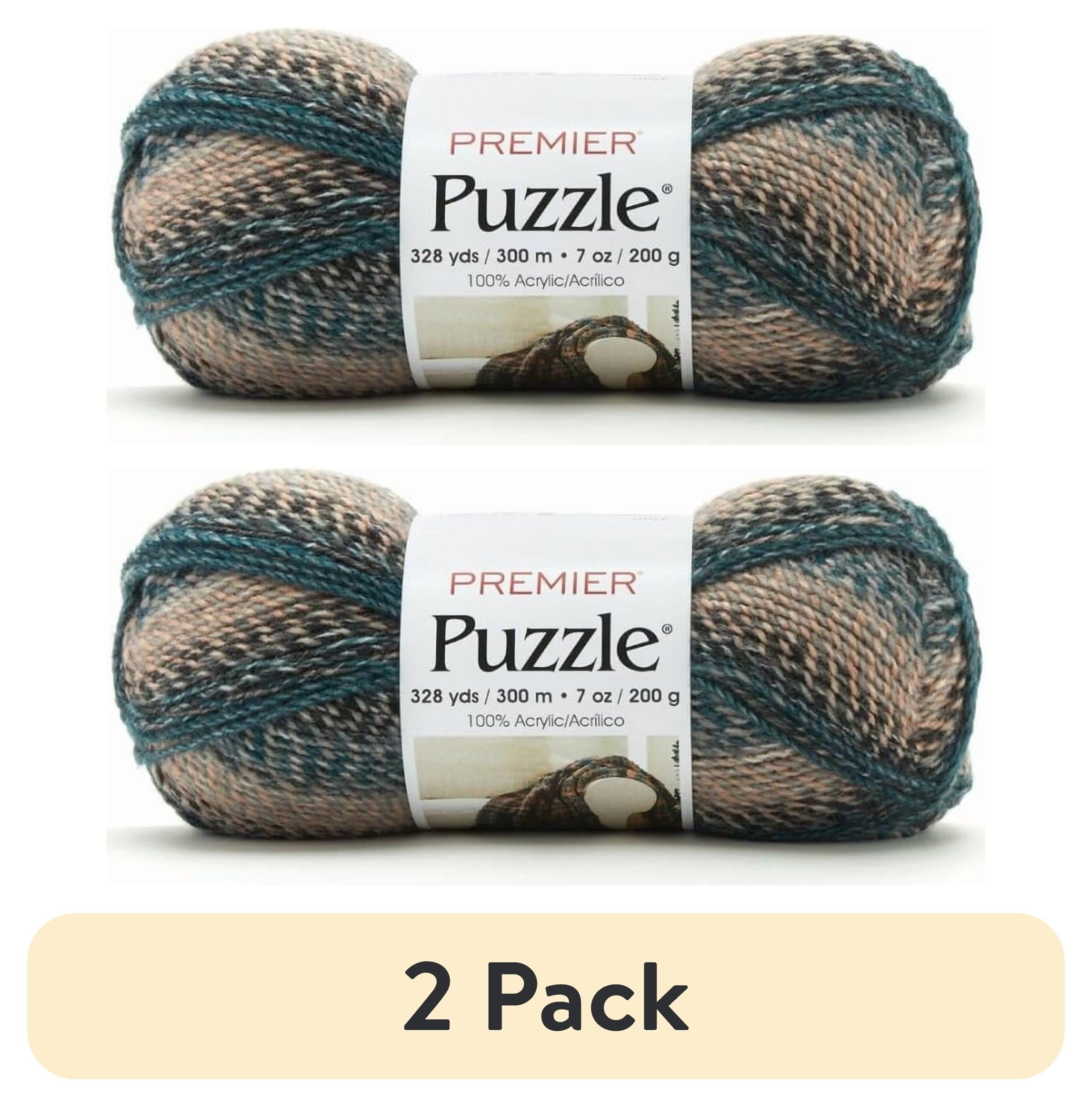 2 Pack Premier Yarns Puzzle Yarn Made Of Acrylic Ideal Knitting 
