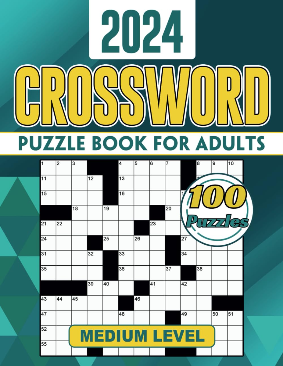 2024 Medium Crossword Puzzle Books For Adults 100 Puzzles Fun And Engaging Br EBay