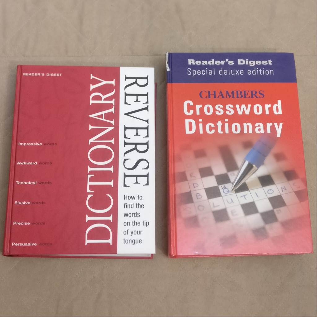 2x Readers Digest Books Crossword Helper And Reverse Dictionary