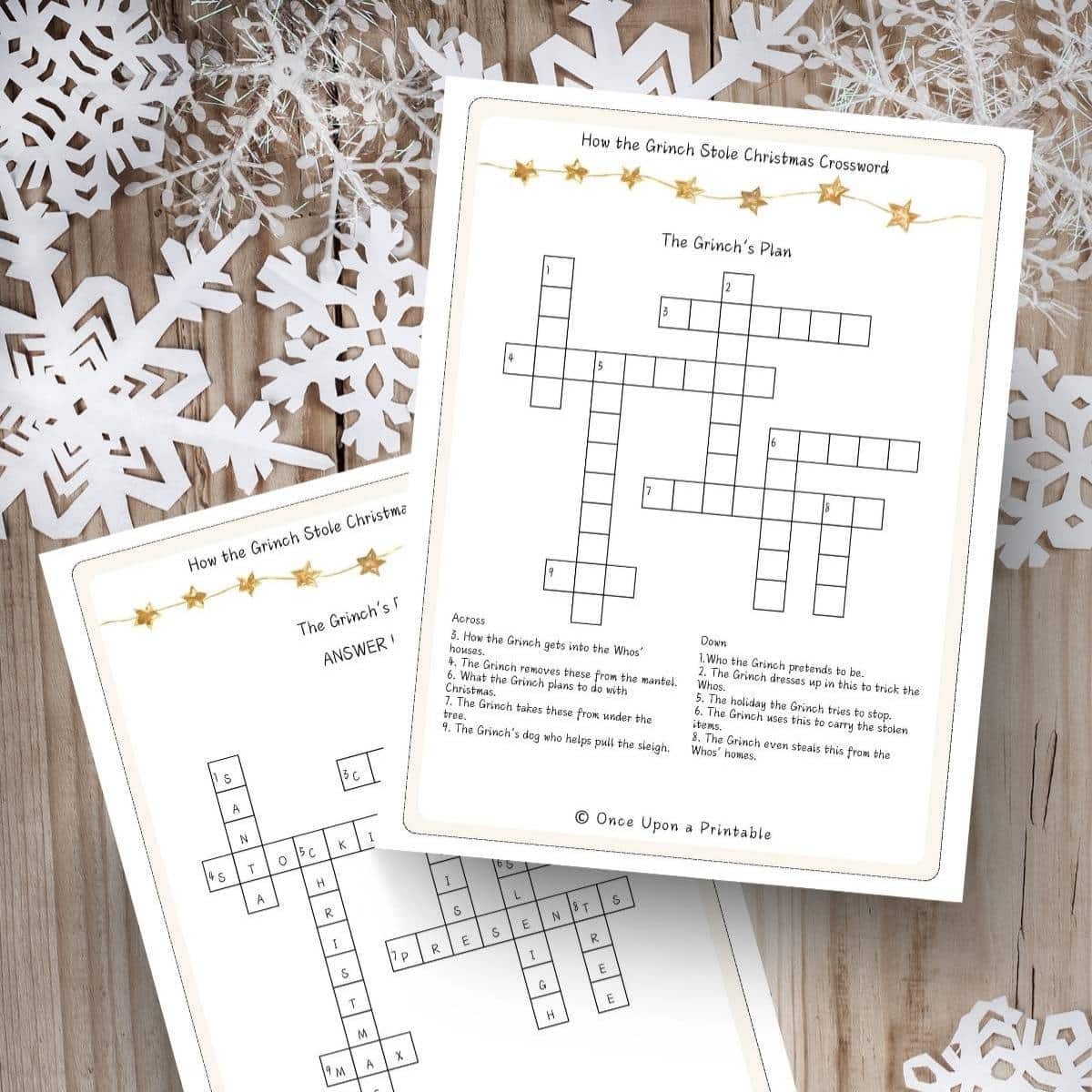 5 How The Grinch Stole Christmas Crossword Puzzles Free Once Upon A Printable