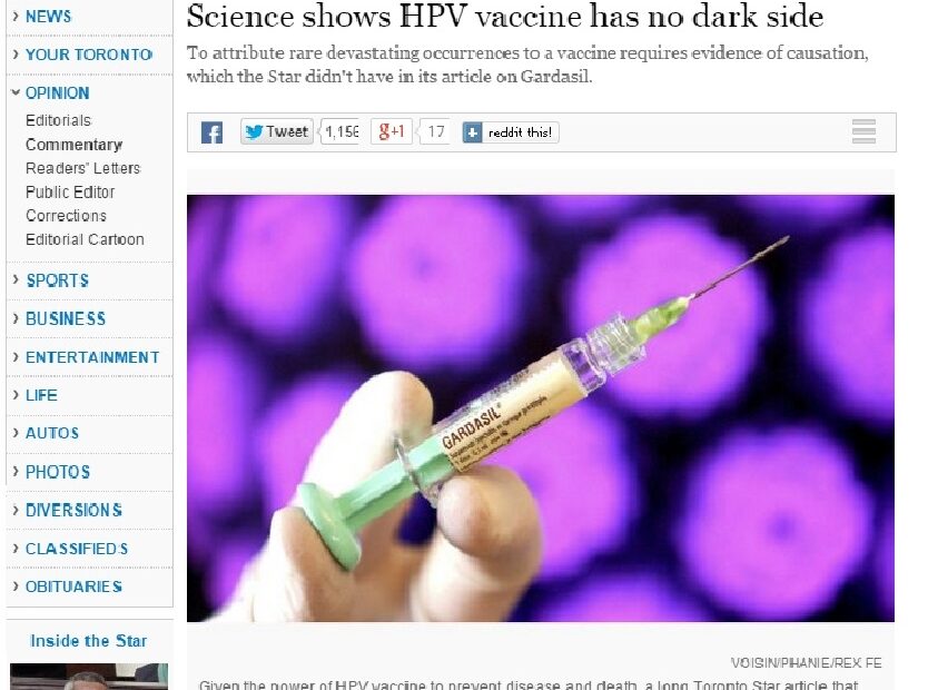 7 Questions The Toronto Star Must Answer About Their Gardasil
