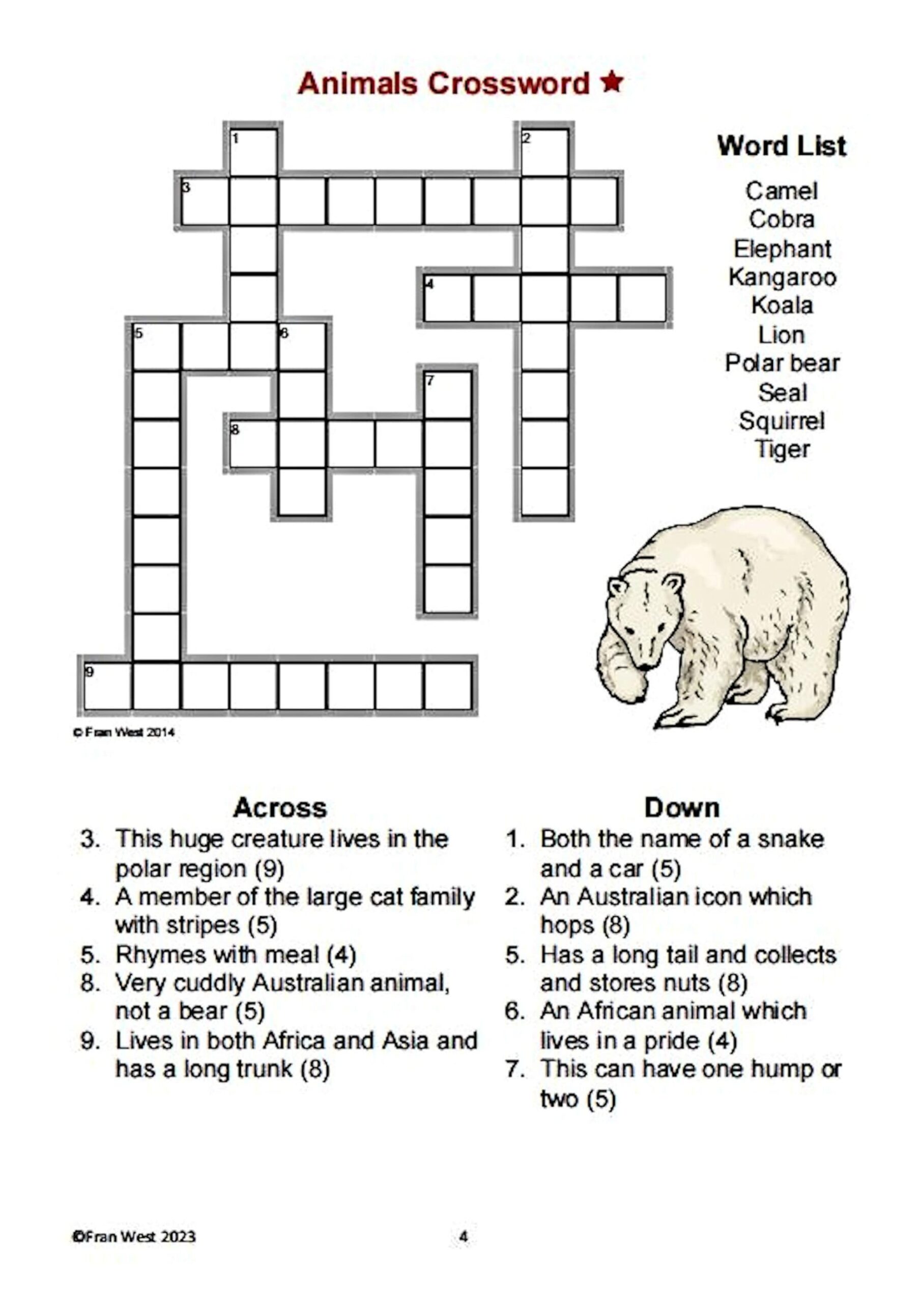 Activities For Dementia Crosswords For The Aged 72 Crosswords On 24 Themes For Low Medium And High Care Printable Digital Download 