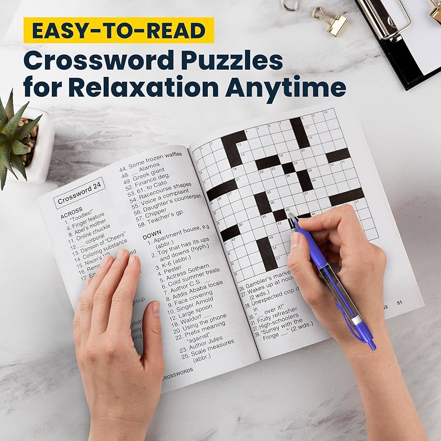 Amazon 10 Pack Large Print Crossword Puzzles For Seniors Plus 2 Fill In Puzzle Books And 4 Pens Big Bold Easy to Read Perfect Brain Stimulation Elderly Games For Retirement Hospital Activities 8 X 10 