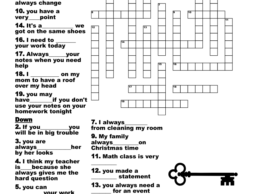 Answer Key Crossword WordMint