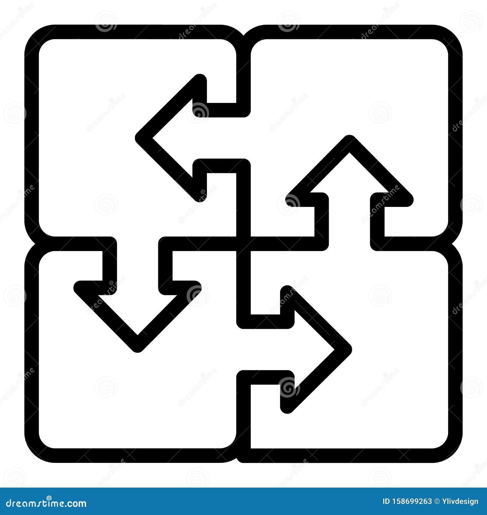 Arrow Puzzle Icon Outline Style Stock Vector Illustration Of Kids Brain 158699263