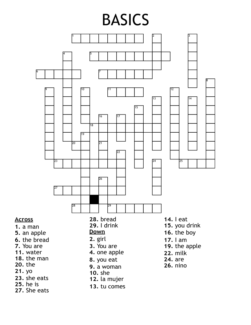 BASICS Crossword WordMint