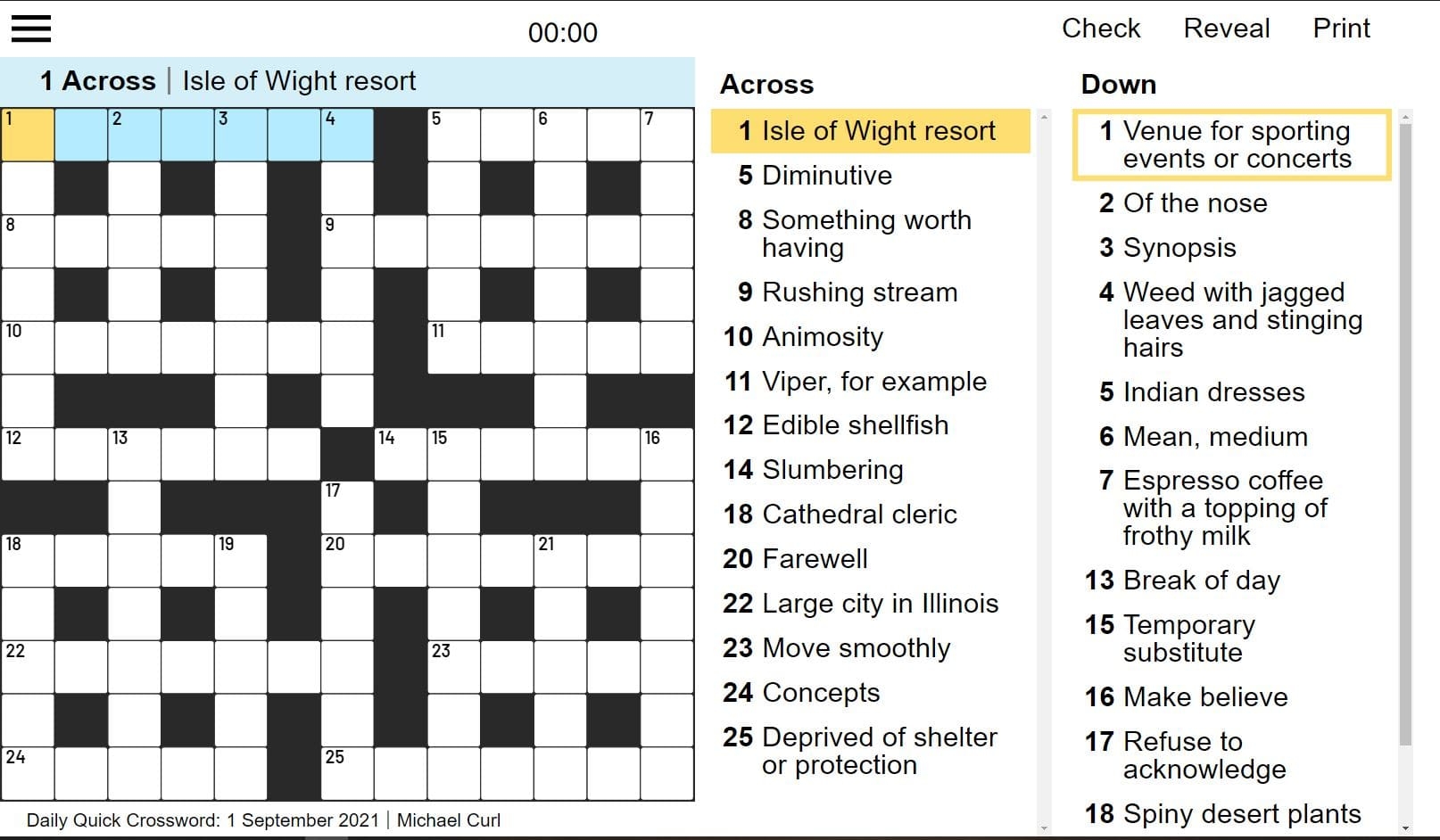 Best Daily Quick Crossword Free Online Game Best For Puzzles