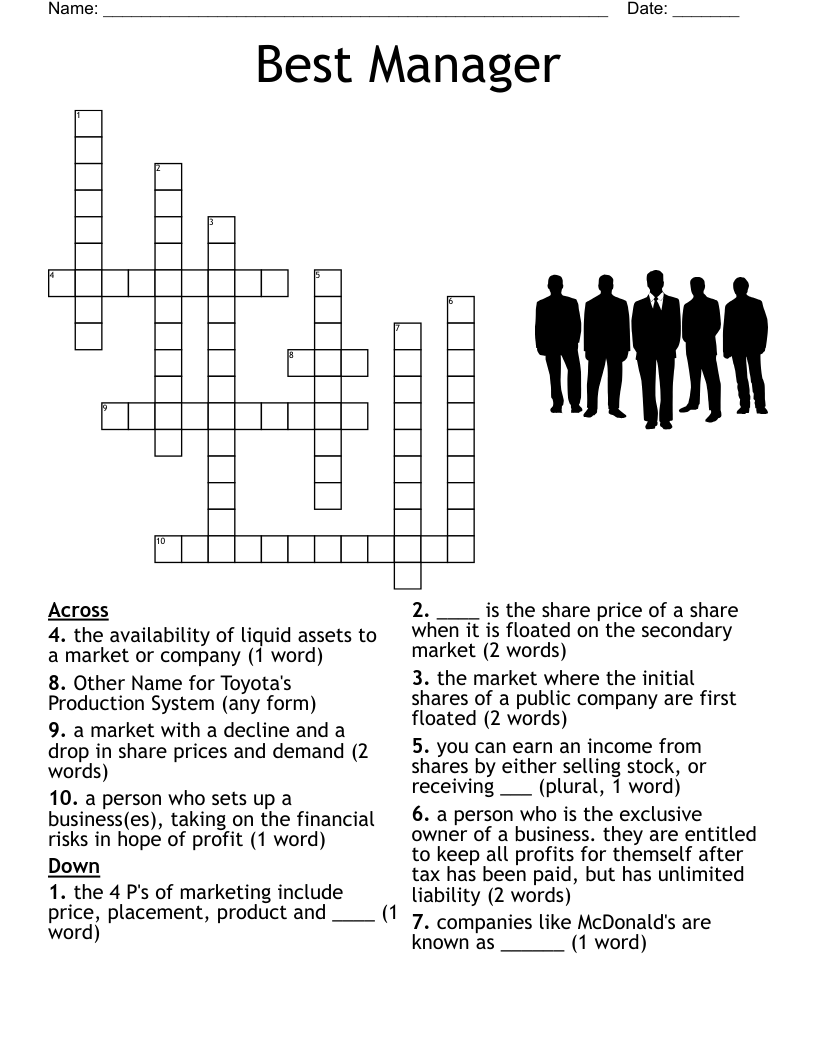 Best Manager Crossword WordMint