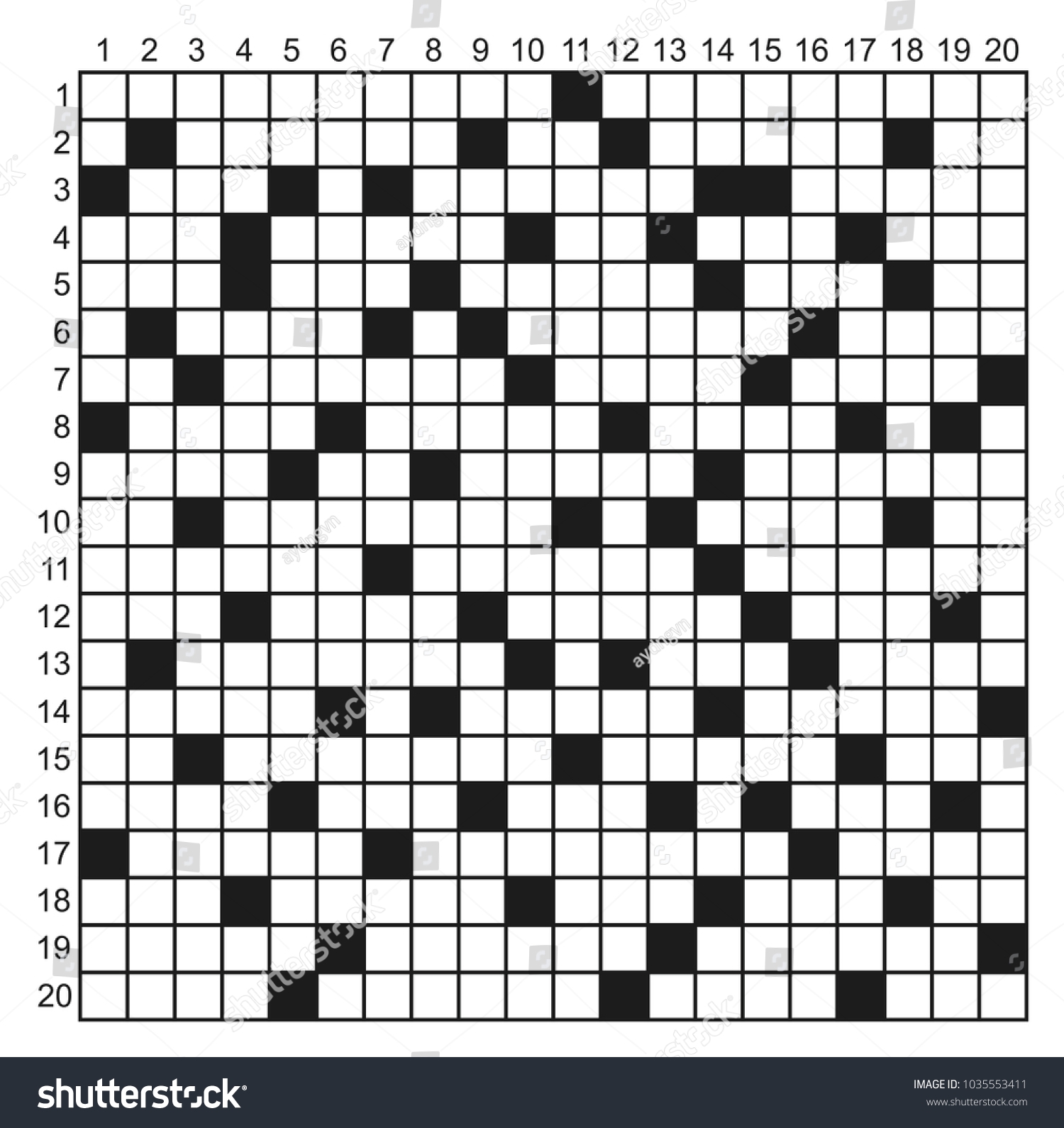 Blank Crossword Template Grid Vector Graphic Stock Vector Royalty 