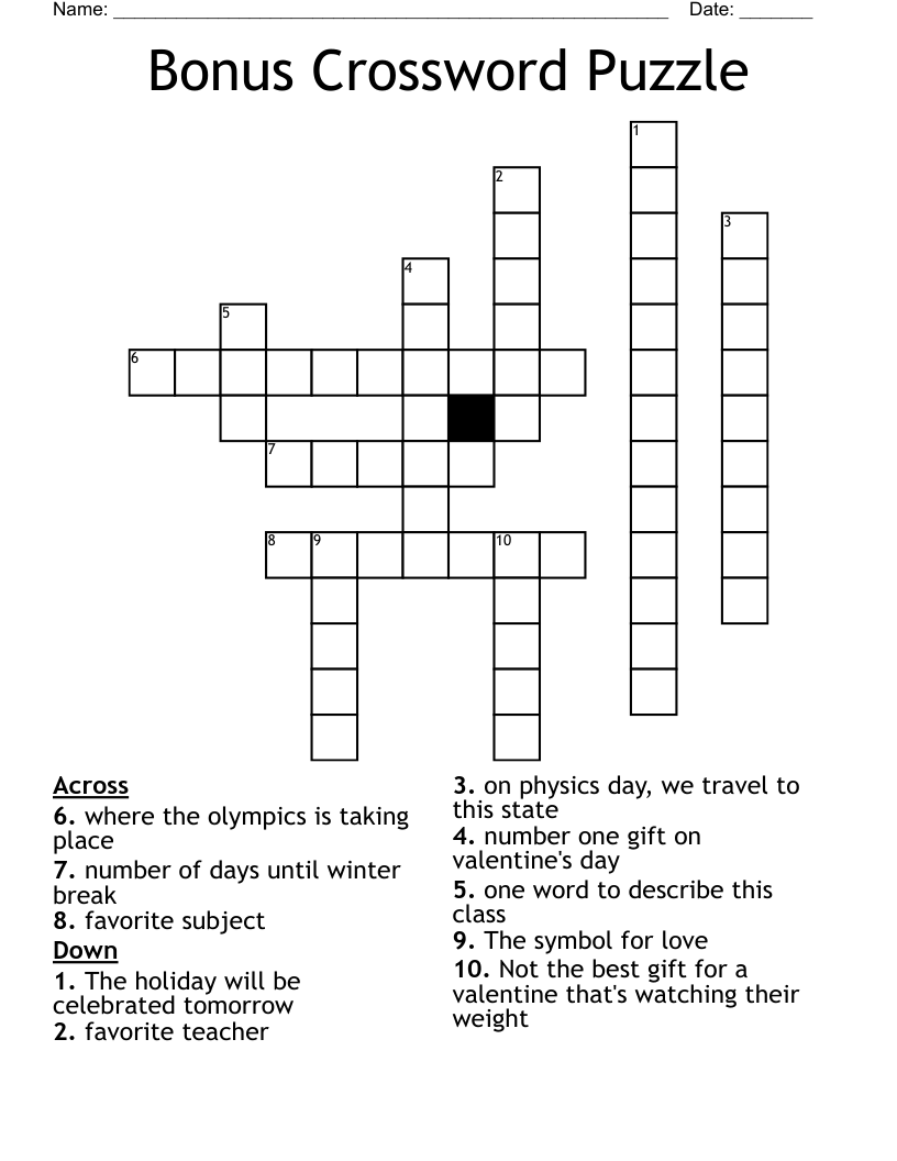 Bonus Crossword Puzzle WordMint
