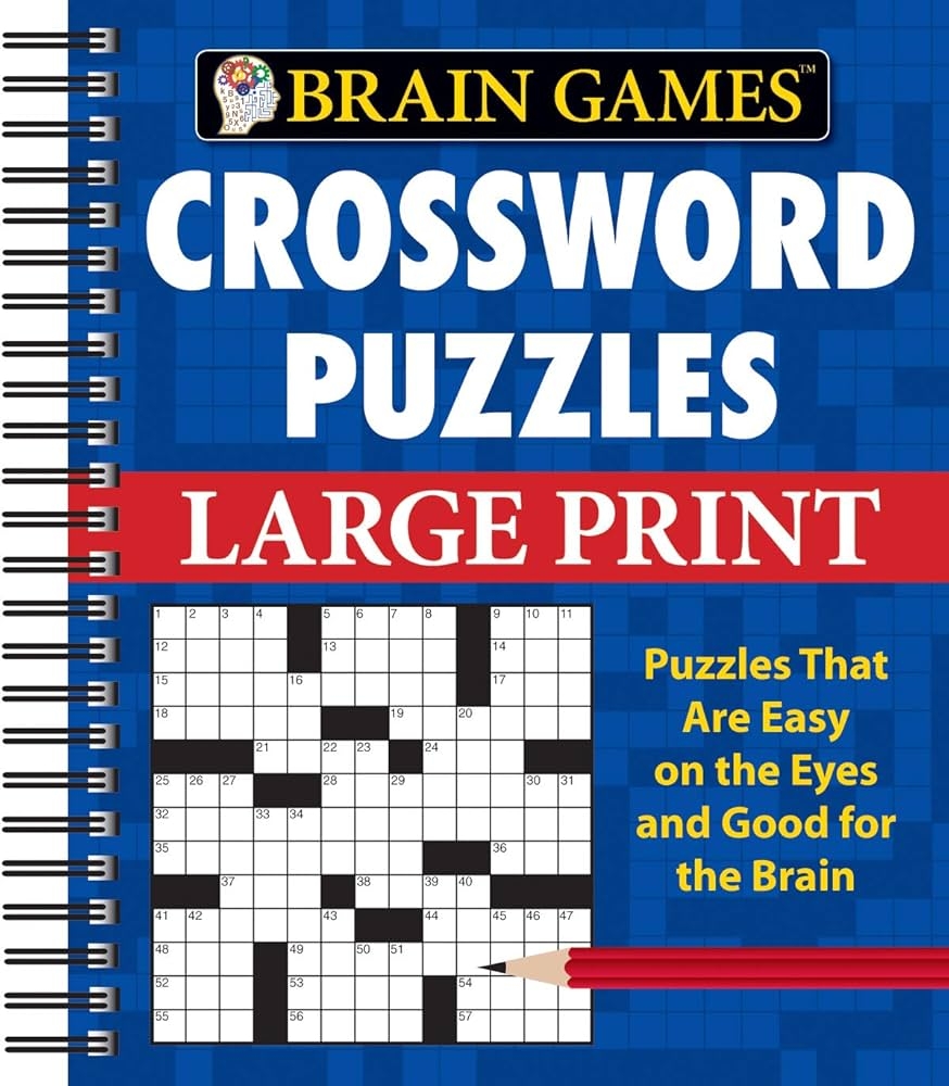 Brain Games Crossword Puzzles Large Print Blue Publications 