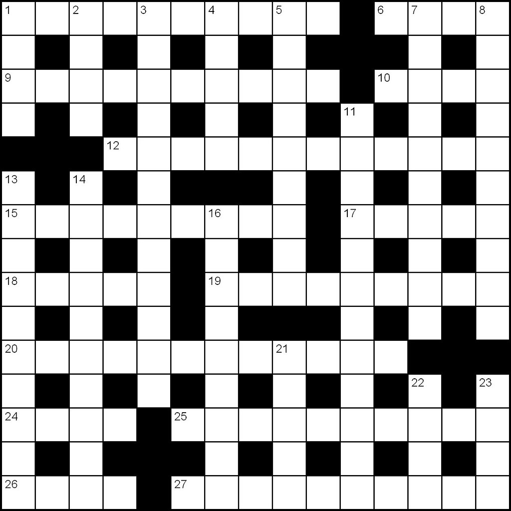 British Cryptic Crossword Grid Blank Stock Image Of A Blan Flickr