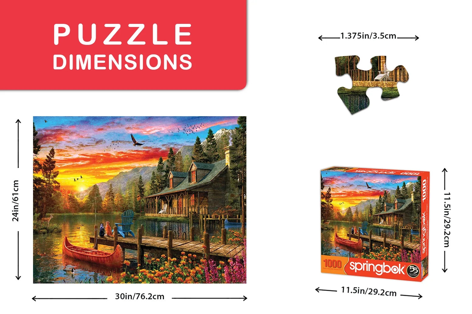 Cabin Evening Sunset 1000 Piece Jigsaw Puzzle