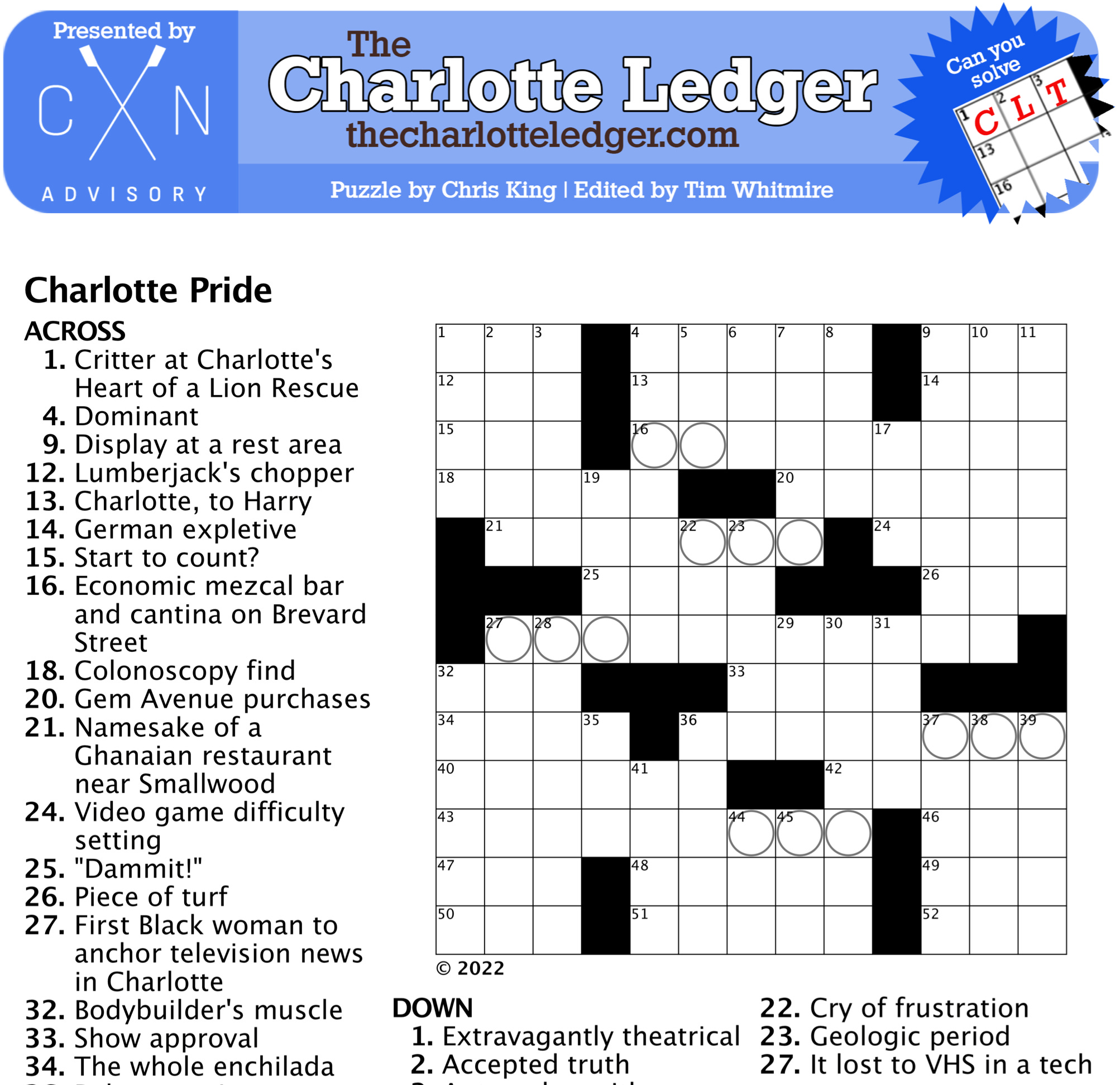 Charlotte Ledger Crosswords The Charlotte Ledger