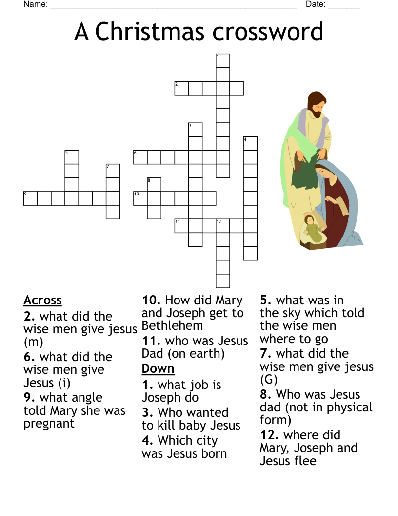 Christmas Luke 2 1 18 Crossword WordMint
