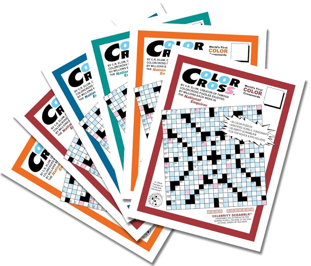 ColorCross Crosswords By Puzzle Buffs 6 For 36 Scrambl Gram Inc 