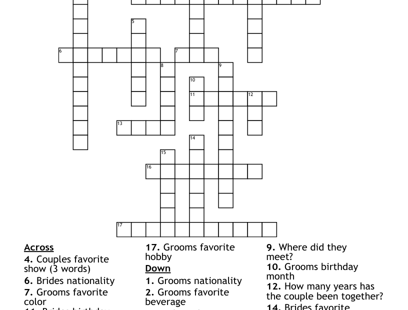 Couples Crossword WordMint