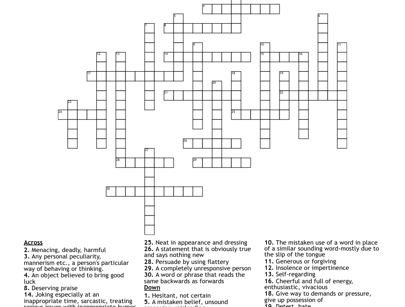 Crossword Puzzle Very Hard WordMint Worksheets Library