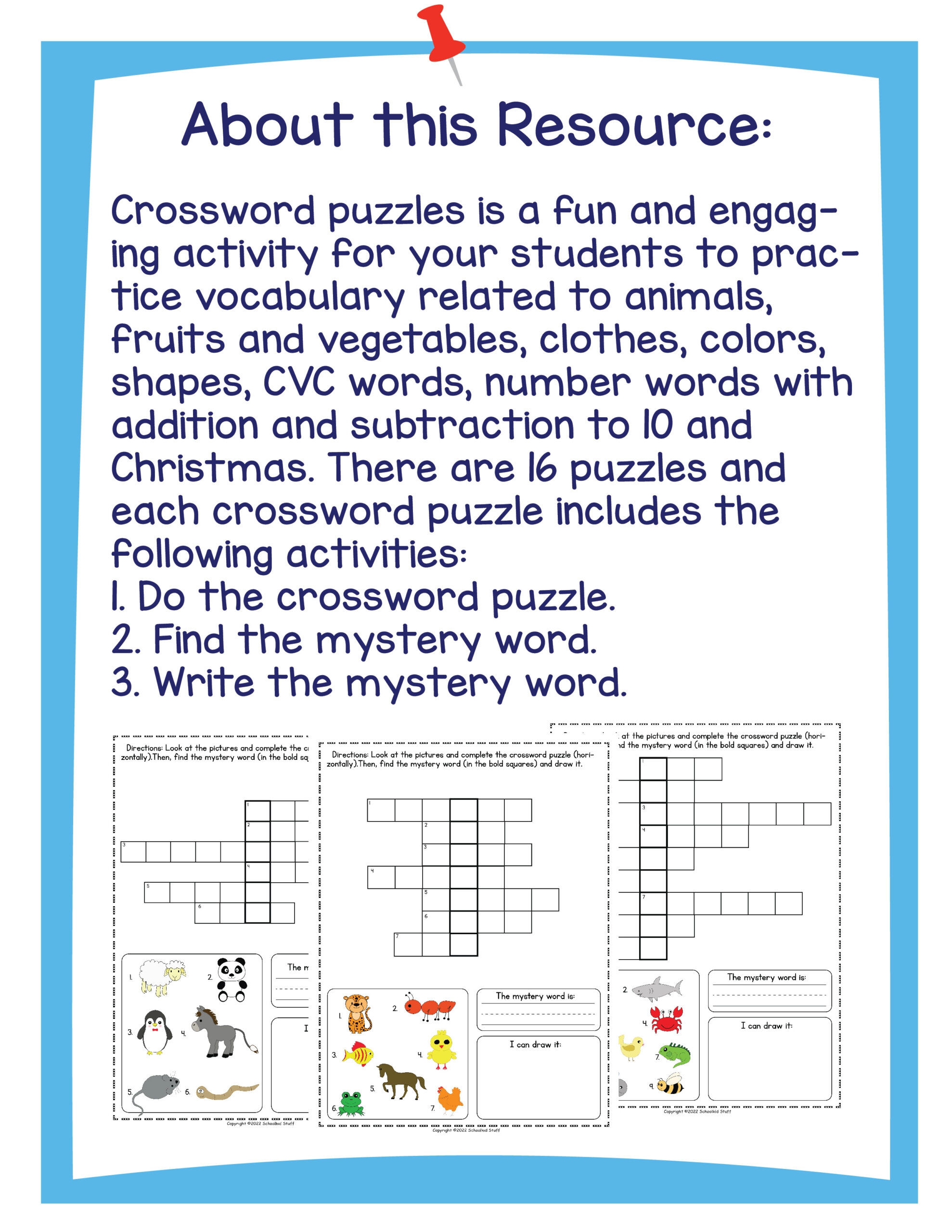 Crossword Puzzles Do The Puzzle Find The Mystery Word And Draw It