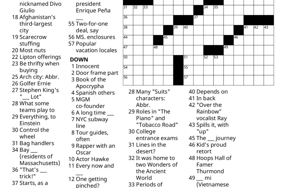 Crossword Puzzles The Bogalusa Daily News
