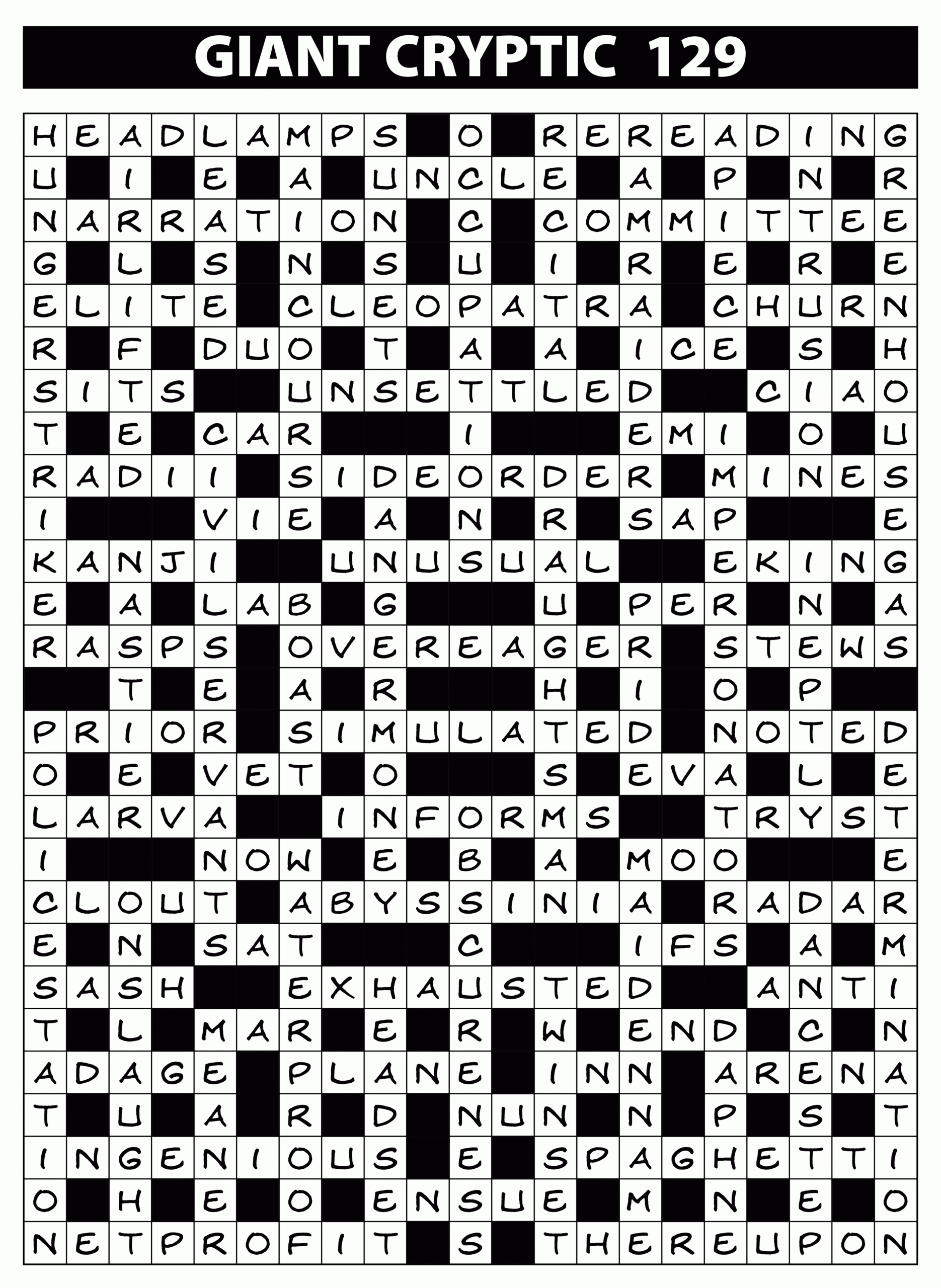 Crossword U0026 Puzzle Collection Solutions Issue 129 Lovatts Crossword Puzzles Games U0026 Trivia