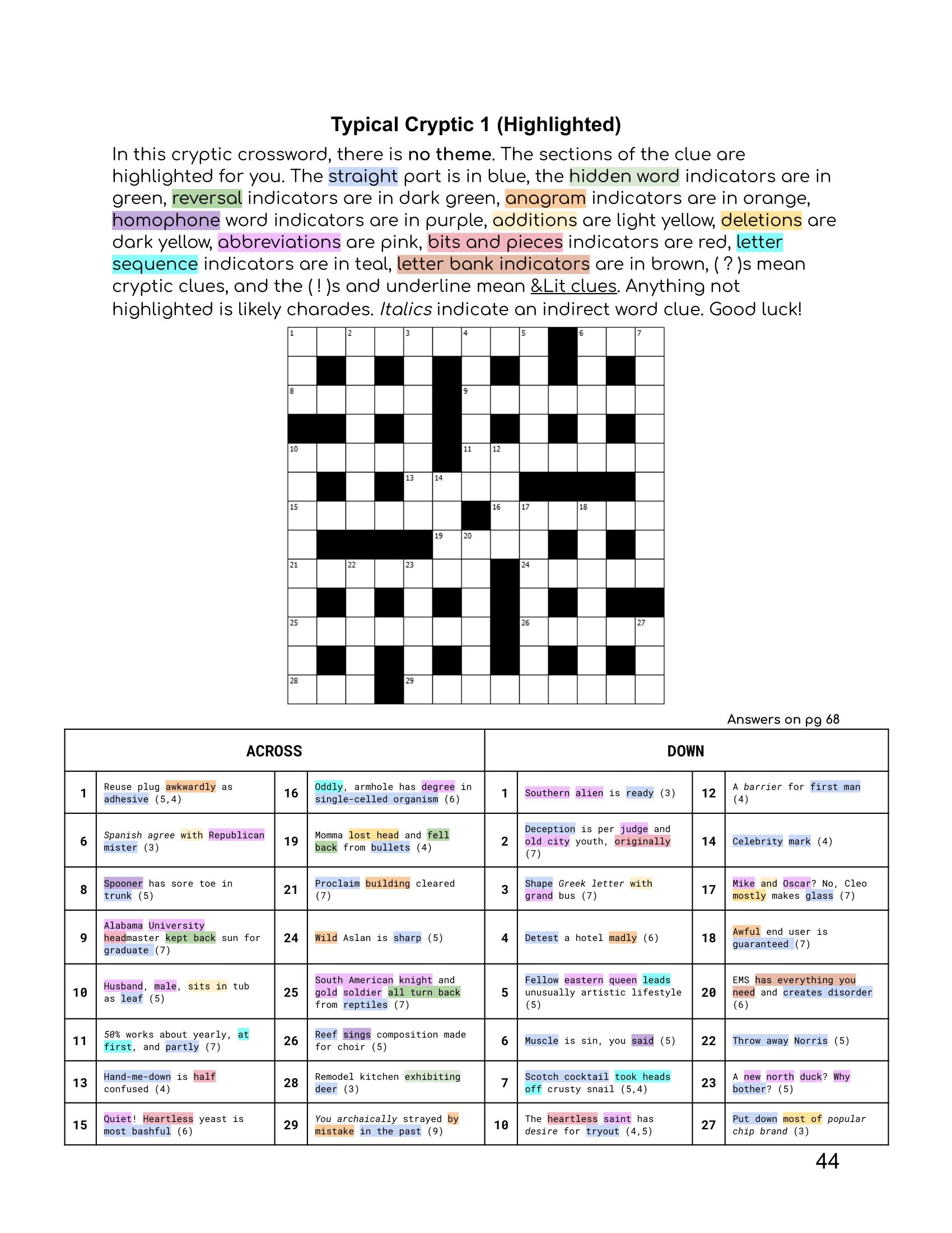 Cryptic Crosswords For Beginners Ebook How To Play Guided Step 