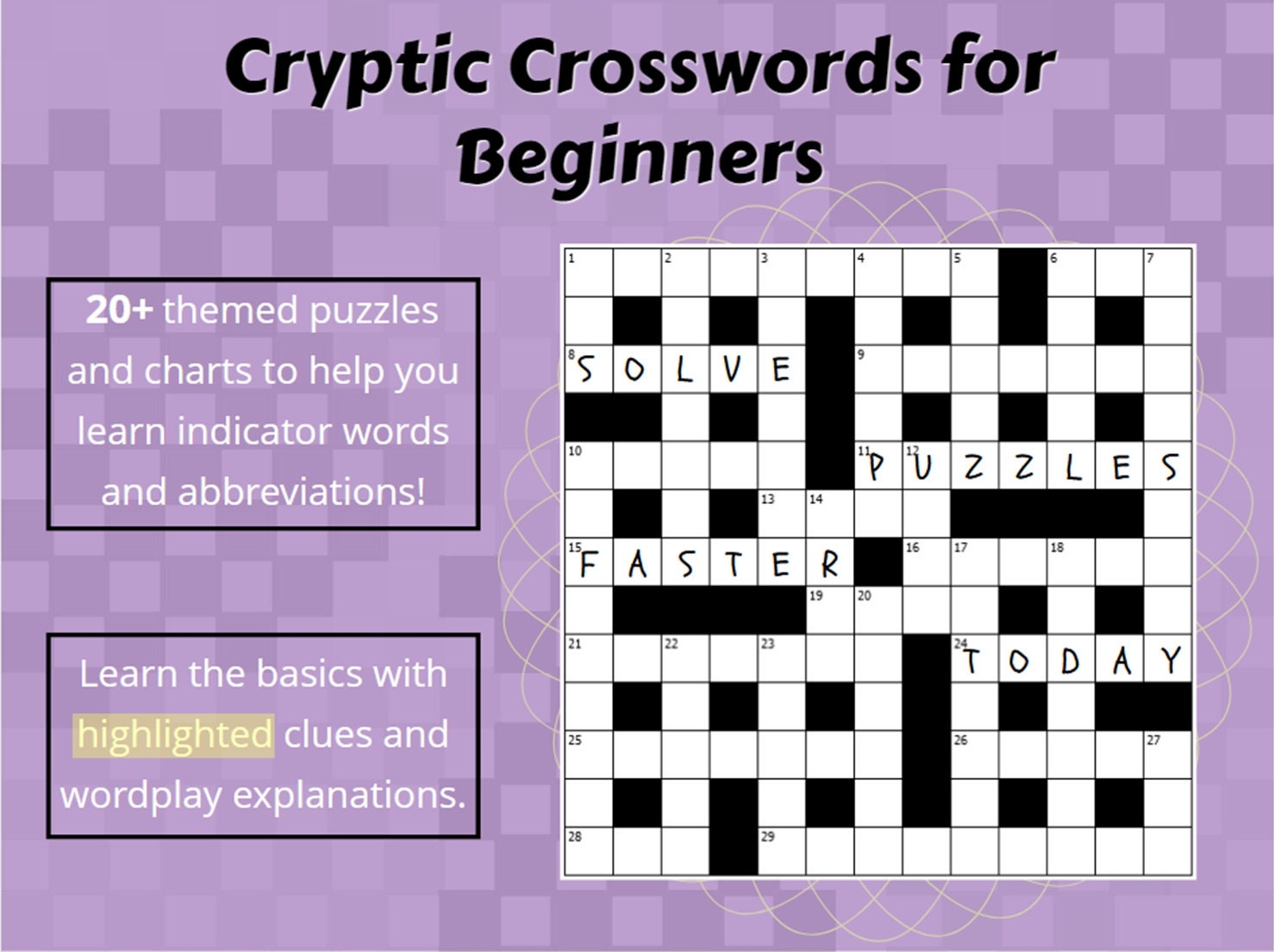 Cryptic Crosswords For Beginners Ebook How To Play Guided Step by step Walkthrough Hidden Word Clues Anagrams Homophones U0026 More Etsy