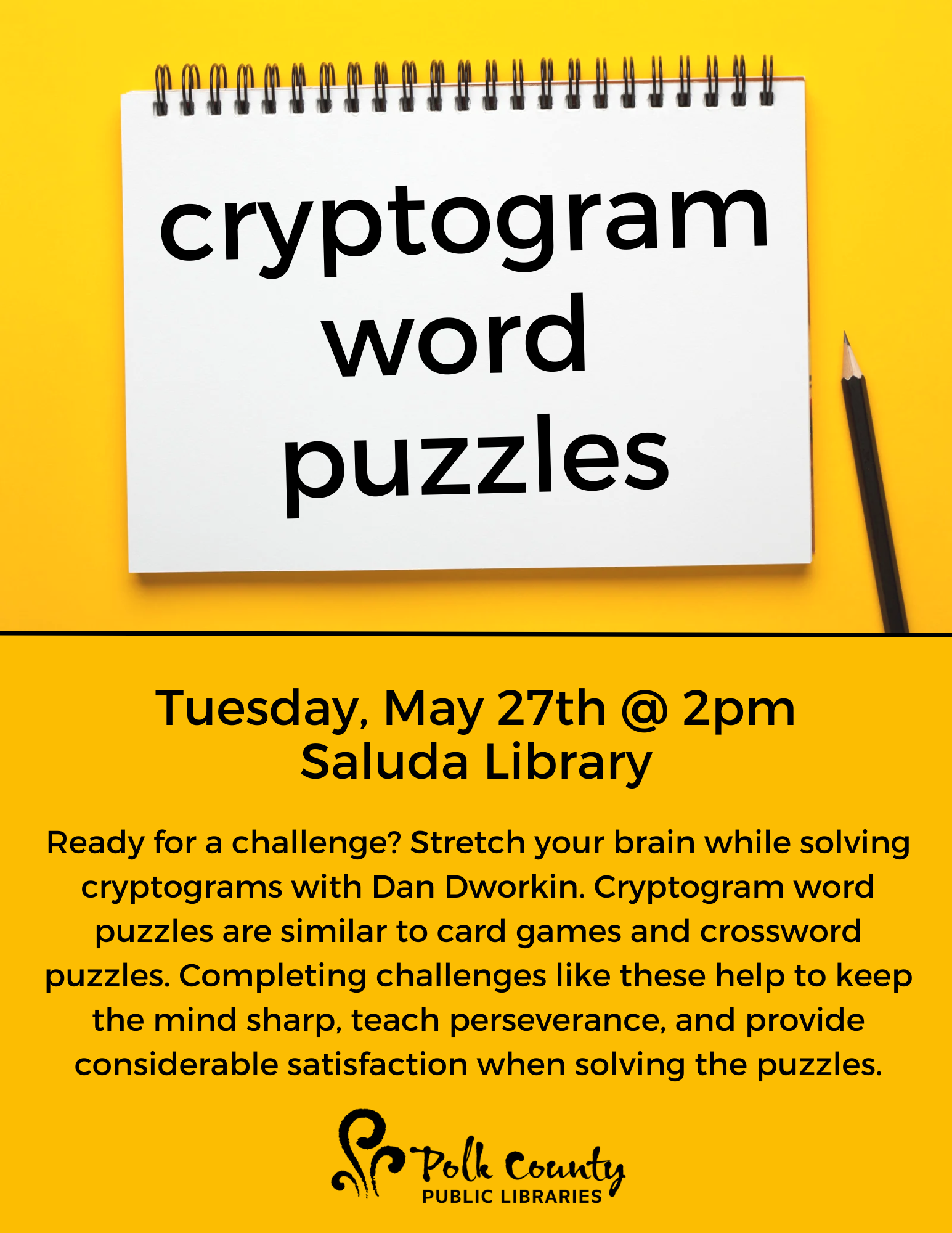 Cryptogram Word Puzzles Polk County Public Libraries