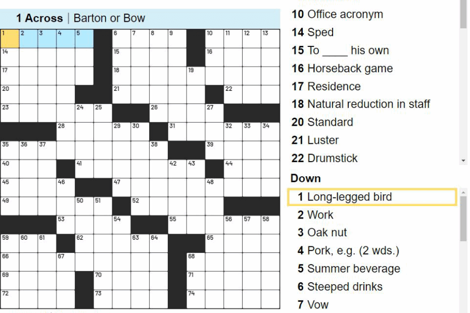 Daily Crossword Puzzle To Solve From AARP Games