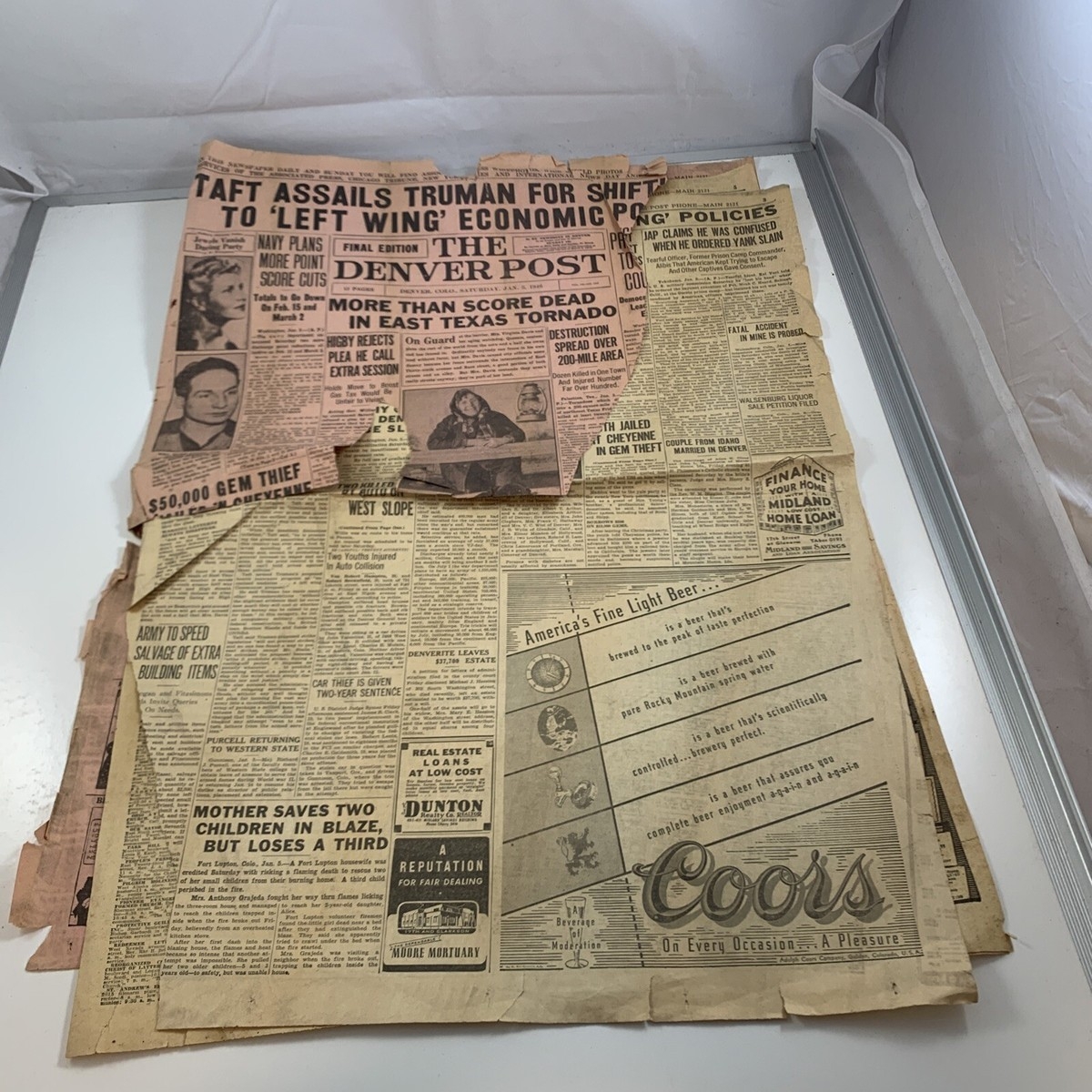 DENVER POST Newspaper Truman 1 5 1946 Pgs9u002610 Missng Front Pg 2 3 Missng G 375
