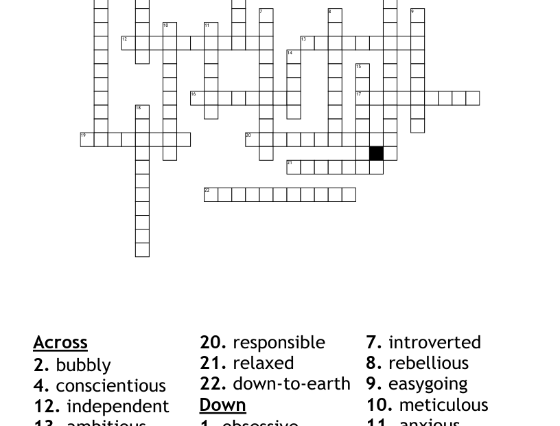 Describing People Crossword WordMint