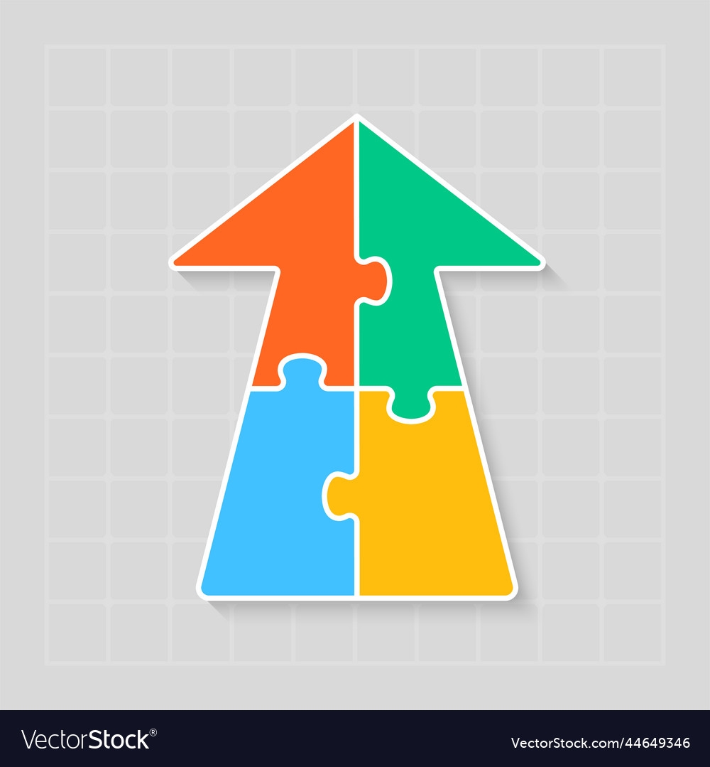 Diagram Infographic Timeline Arrow Puzzle Jigsaw Vector Image