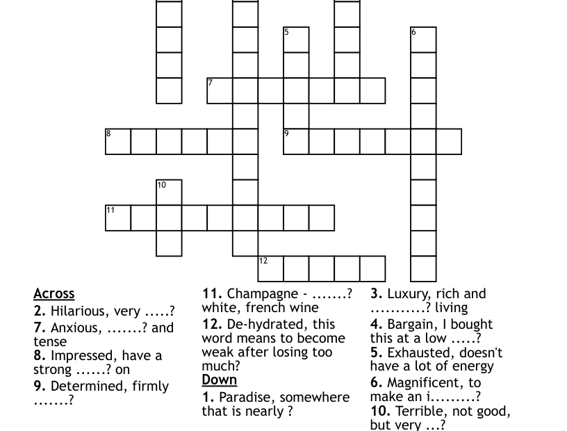 Dictionary Crossword Activity WordMint