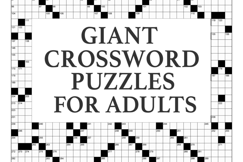 Digital Download 40 Printable Giant Crossword Puzzles For Adults